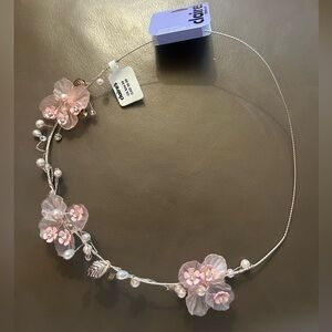 Claire's Pink and Gold Floral 🌸Headband